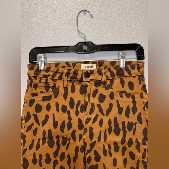 L’AGENCE Margot Animal Print Skinny Cropped Jeans Size 28 - Picture 4 of 12